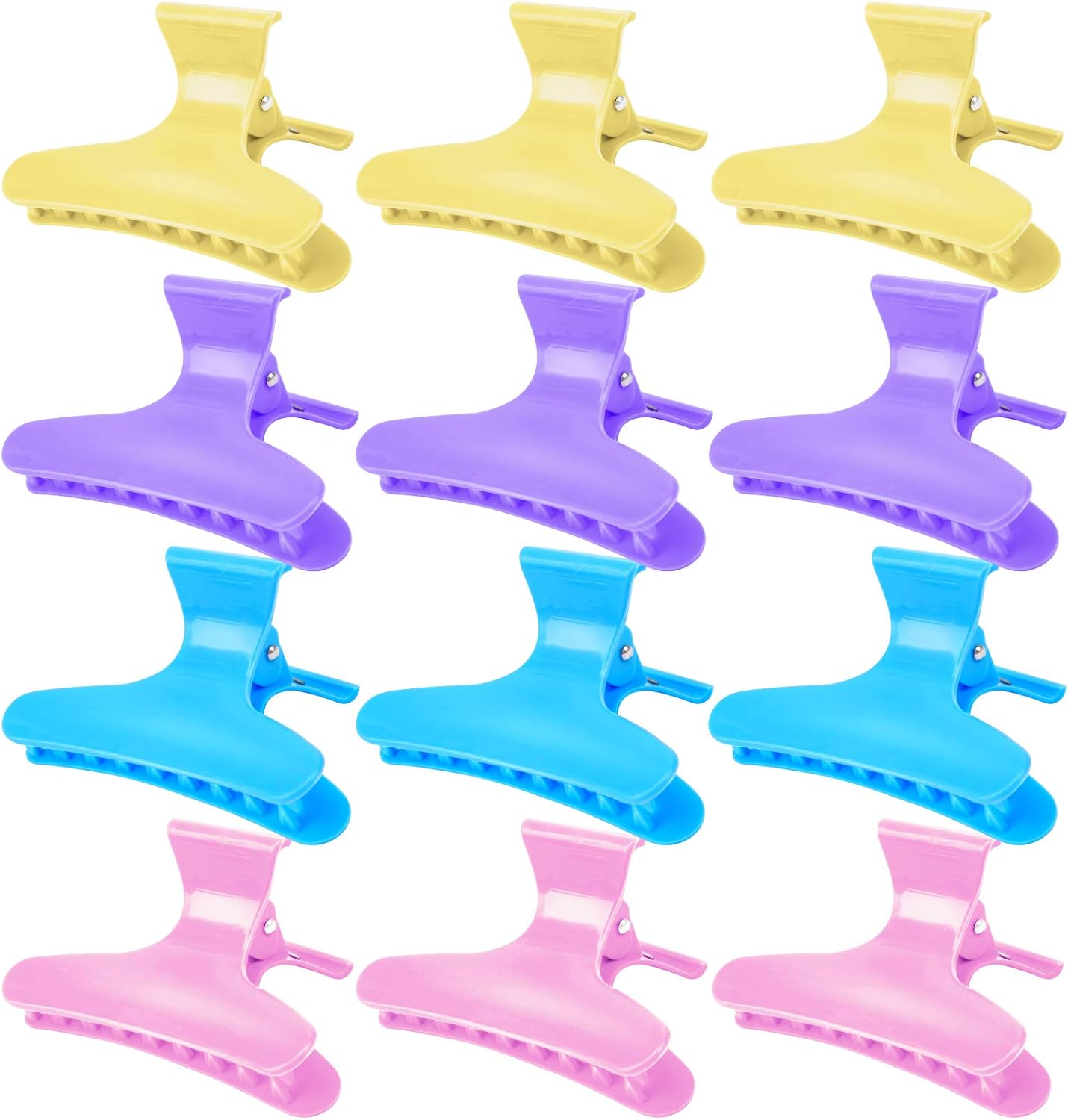 12 Piece Set Of Butterfly Hairdressing Clips Clips Plastic-Color may Vary