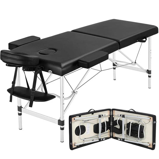 La Perla Tech professional massage bed aluminum base 2-FOLD black color