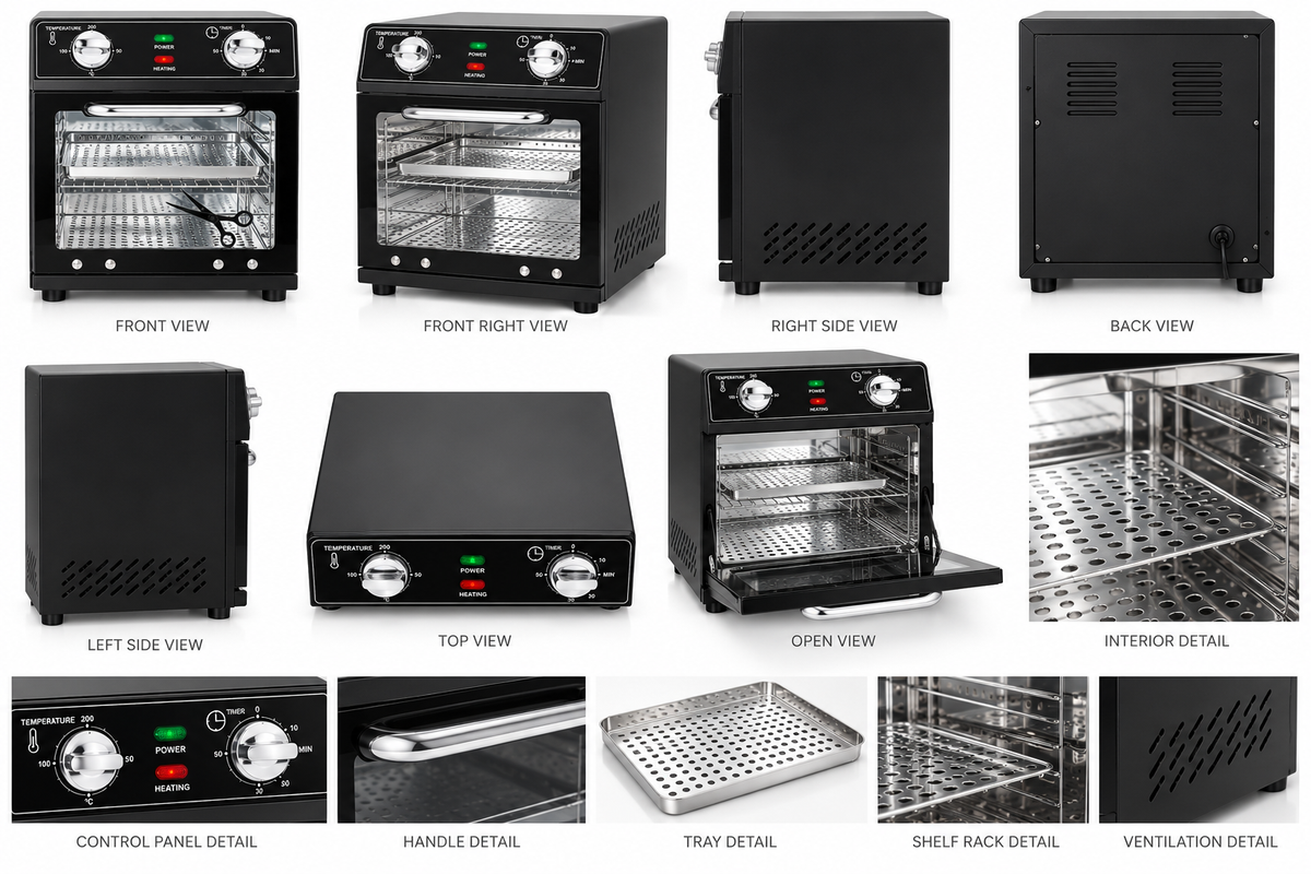 Professional Sterilizing Cabinet with Adjustable Heat Settings & Glass Door