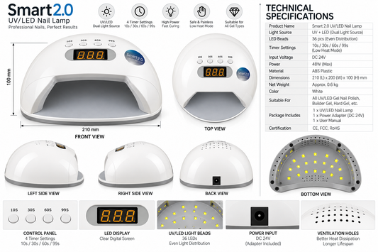 Professional Nail Dryer UV/LED Nail Lamp for Gel Polish