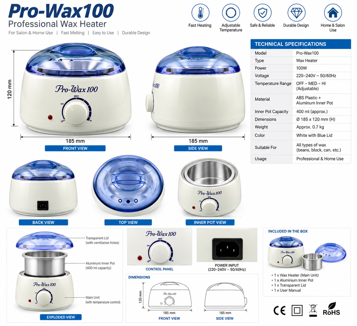 Professional Salon Wax Warmer Heater for Hair Removal