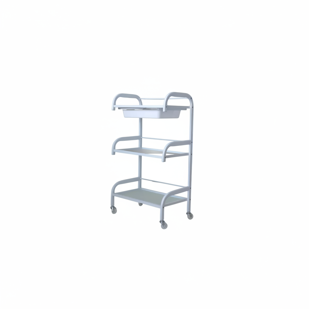 La Perla Tech Professional Hair Dye Trolley Salon Color Storage Cart Glass 350A