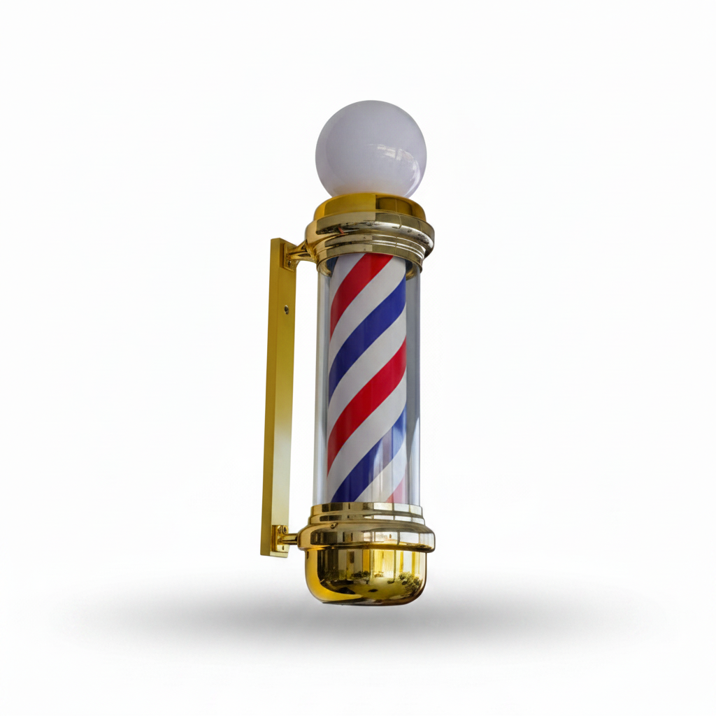 La Perla Tech Professional LED Barber Pole Light Rotating Outdoor Barber Shop Sign