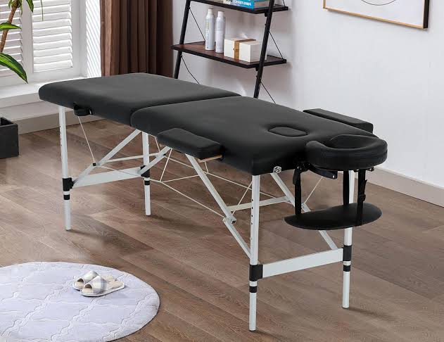 La Perla Tech professional massage bed aluminum base 2-FOLD black color