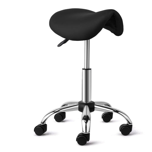 Salon Saddle Stool Rolling Chair Ergonomic Saddle Chair with Swivel Wheels Adjustable Hydraulic Stylist Cutting Stool for Salon  Massage Office