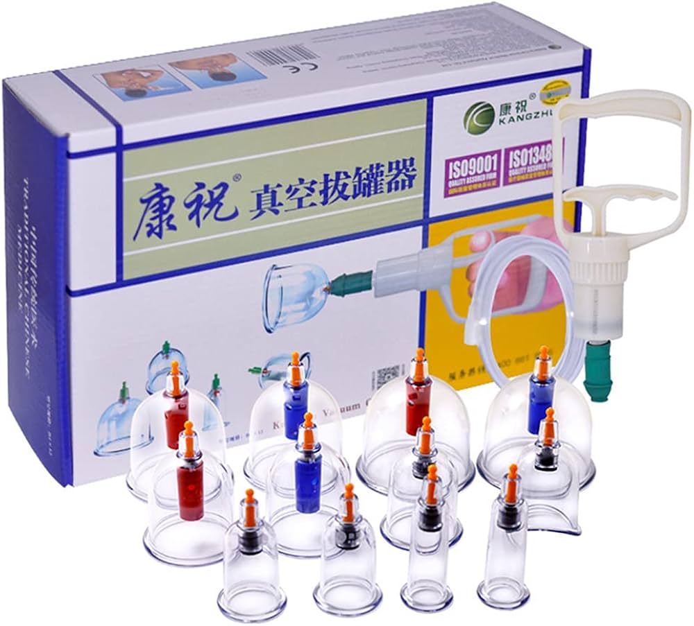 HIJAMA Vacuum Cupping Set for Health Care Portable Body Relaxation Massager & Manual Therapy Cups Traditional Chinese Therapy Cupping Kit 12 Pcs