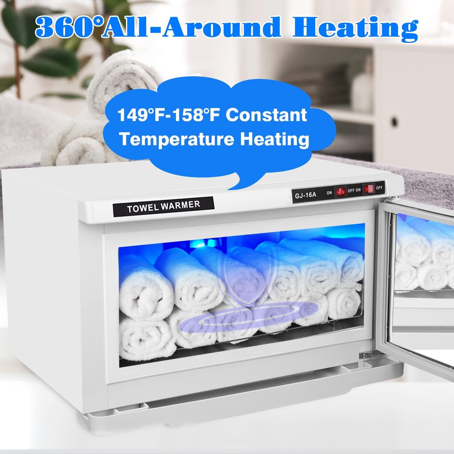 La Perla TechHot Towel Warmer Towel Heater Cabinet 16 Liter, CE Certificated Mini for Home Bathroom Office Spa Barber Salon Gym Facials