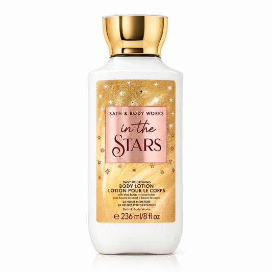 Bath & Body Works body lotion bottle labeled 'In the Stars' on a white background