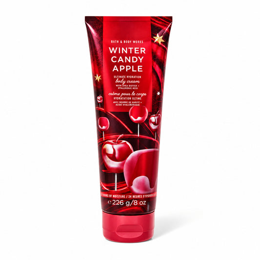 Bath and Body Works Winter Candy Apple body cream on a white background