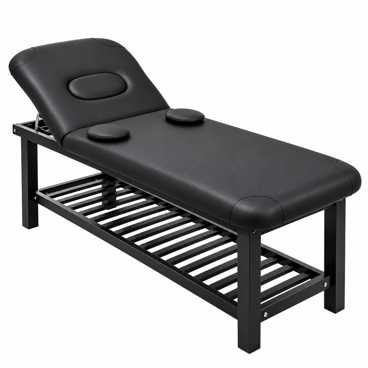 Professional Adjustable Massage & Esthetician Bed with Removable Headrest – Black
