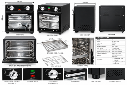 Professional Sterilizing Cabinet with Adjustable Heat Settings & Glass Door