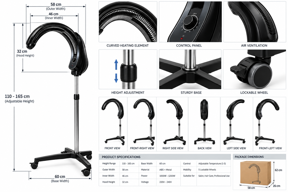 Curved Infrared Hair Processor – Professional Salon Hair Treatment Machine