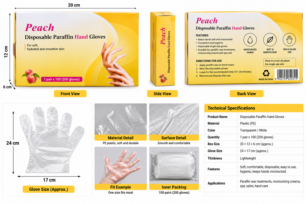 Disposable Paraffin Gloves Hand Spa Treatment Gloves