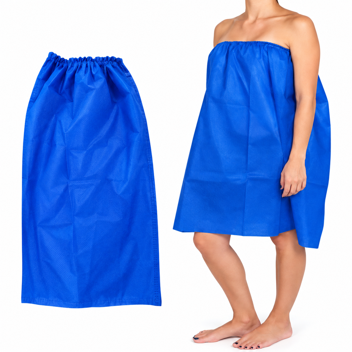 Disposable Tube Gown Blue – Pack of 6 Pieces for Spa, Clinic & Salon