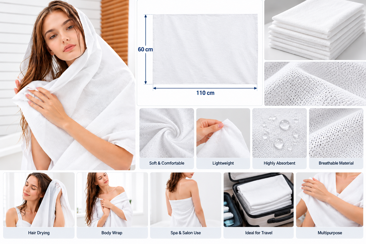 Disposable SPA Towel Bath Towel Hotel-Spa-Beach-Sauna-Travel-Gym 60*110 Cm 50PICS