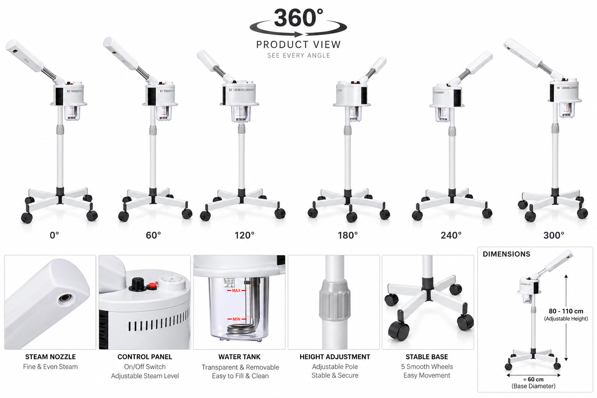 Professional Facial Steamer with Adjustable Stand