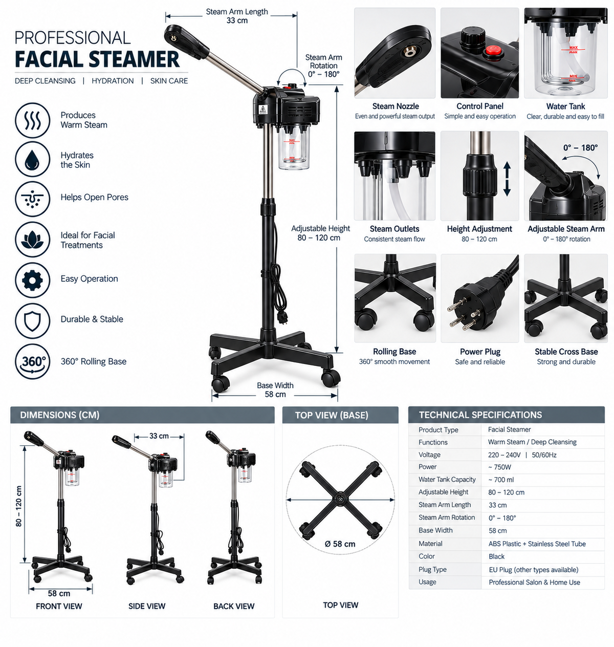 Professional Face Steamer for Salon & Spa 626