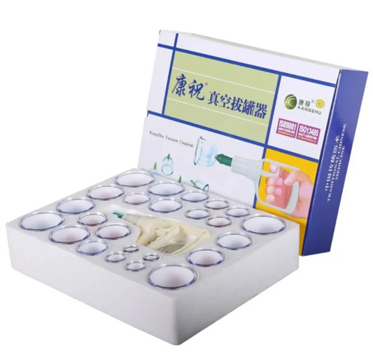 HIJAMA Vacuum Cupping Set for Health Care Portable Body Relaxation Massager & Manual Therapy Cups Traditional Chinese Therapy Cupping Kit 24Pcs