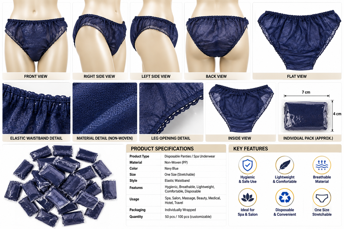 30 Pieces Women Disposable Briefs Underwear for Salon, SPA, Massage, Travel