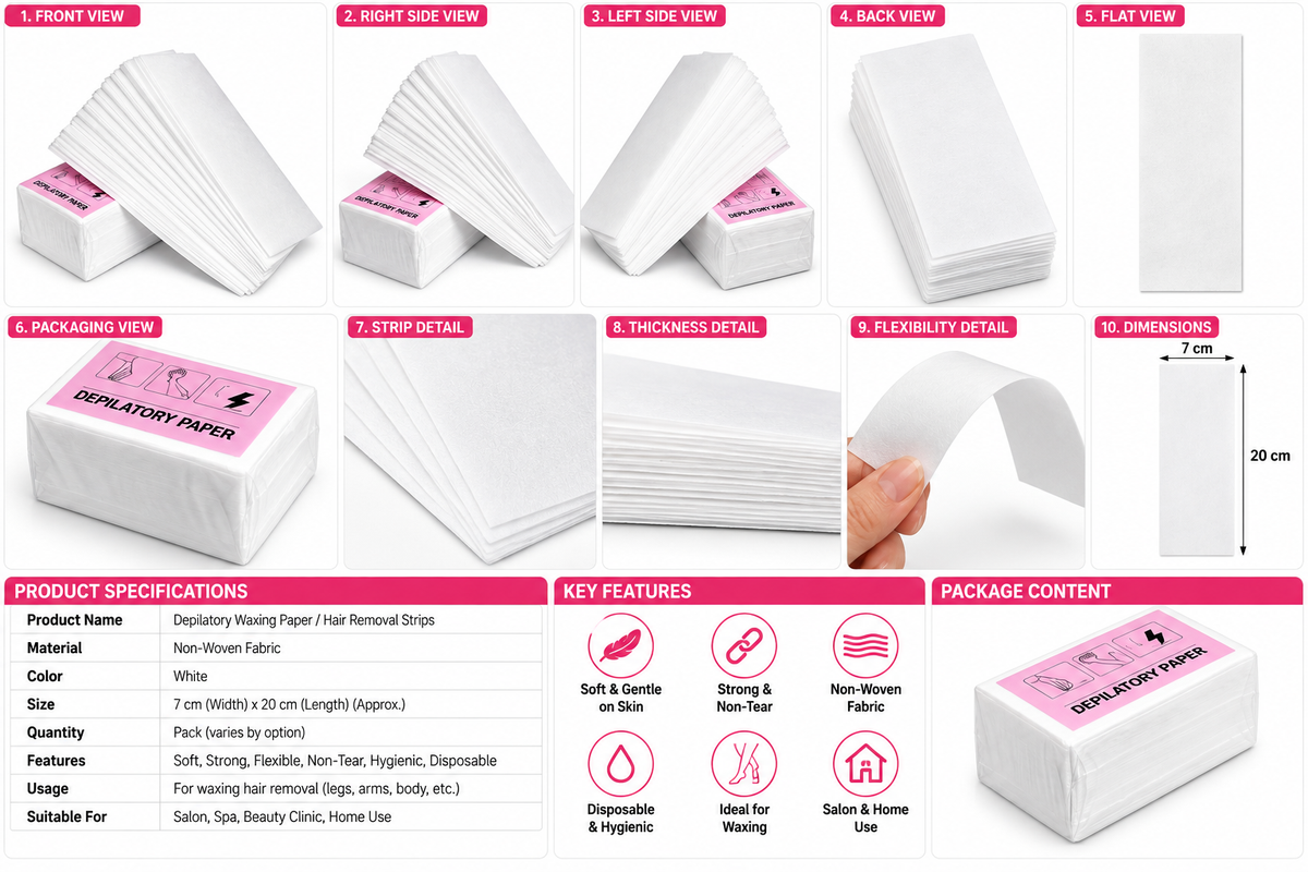 Hair Removal Paper Non-Woven Wax Strip (100pcs)