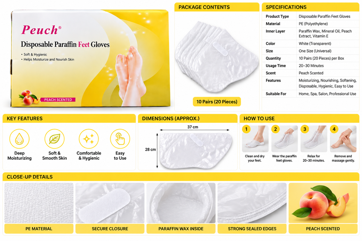 disposable peach and lavender paraffin gloves