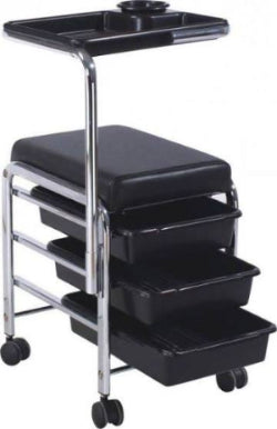 Professional Manicure Trolley with Seat & Storage Drawers