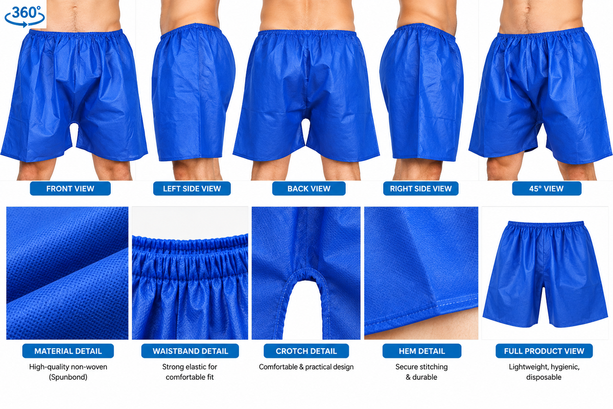 Men’s Disposable Non-Woven Underwear – Pack of 6 Pieces