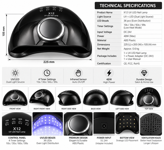 Professional Nail Dryer UV/LED Nail Lamp for Gel Polish