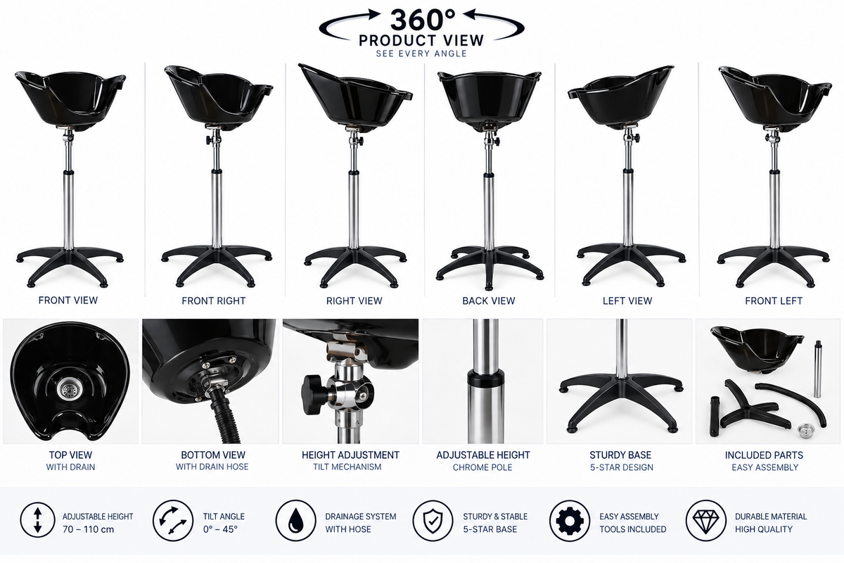 Portable Wash Basin for Hair Washing, Salon & Home Use