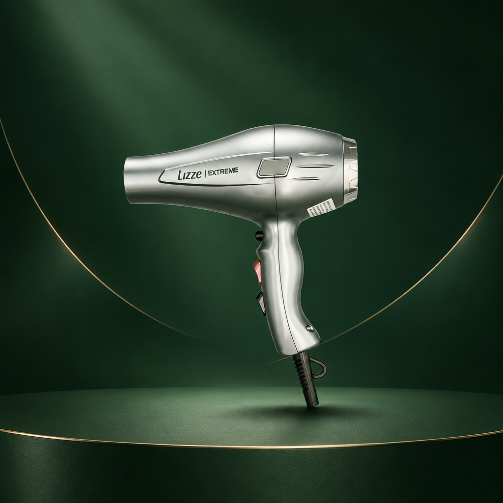 Hair dryer with 'Elissar' branding on a dark background
