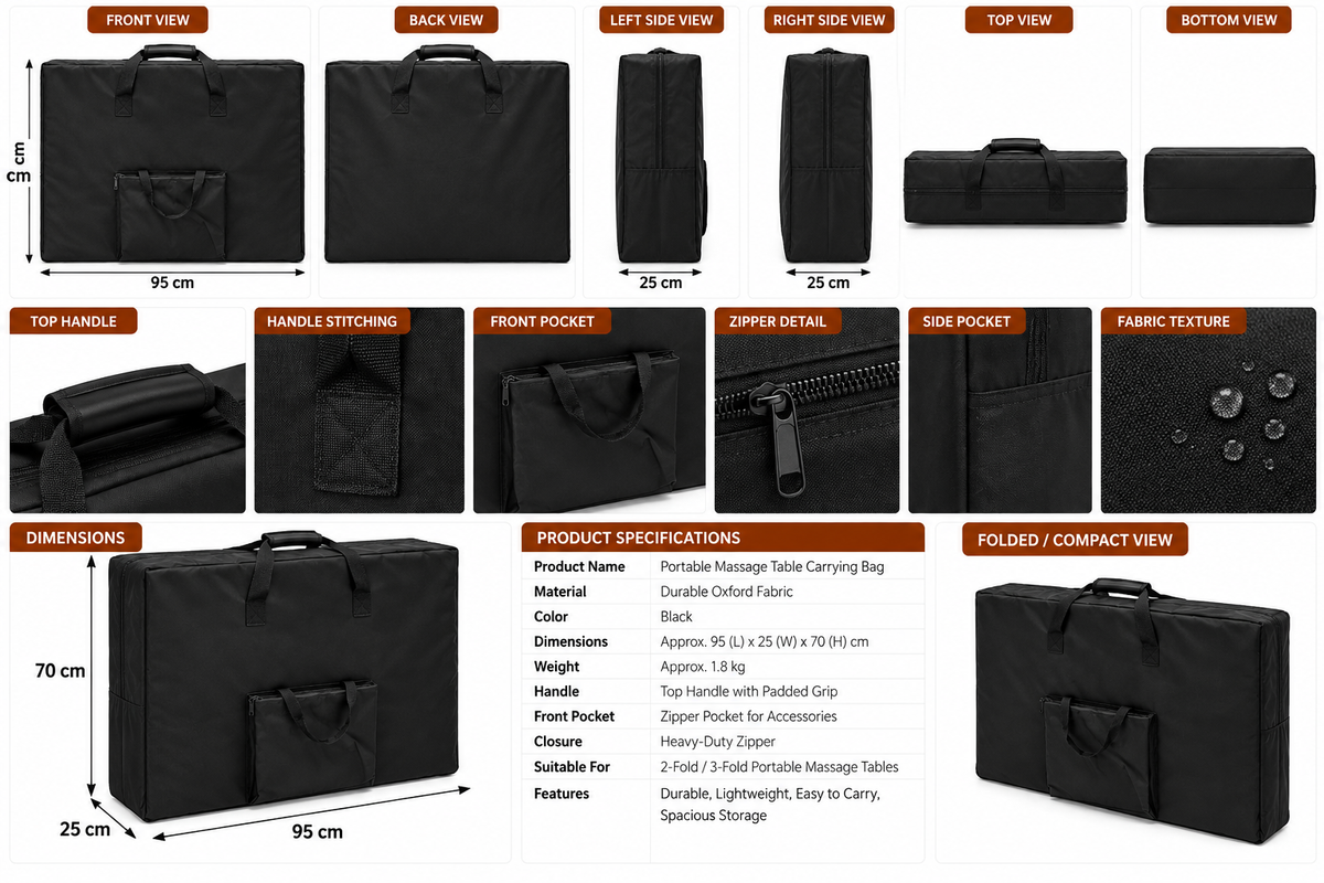 Portable Massage Bed Carry Case Protective Travel Bag for Folding Massage Tables