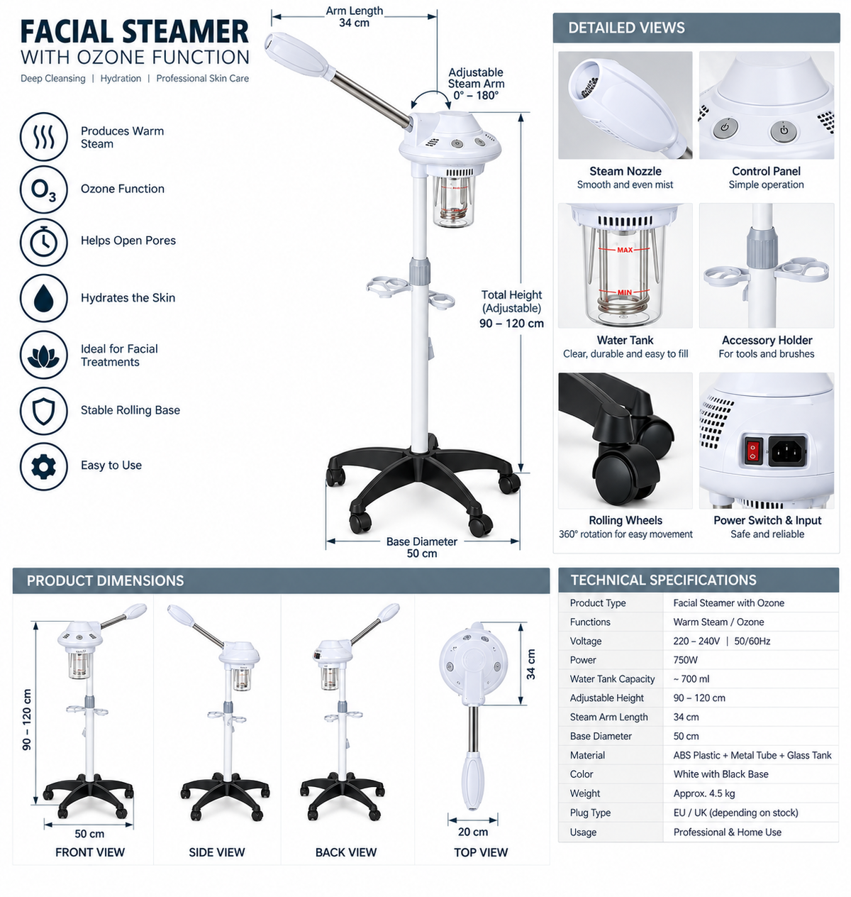 Professional Face Steamer for Salon & Spa