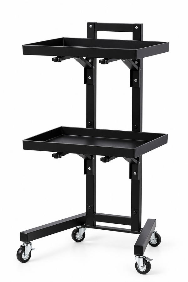 Professional Rolling Salon Trolley with Acrylic Trays