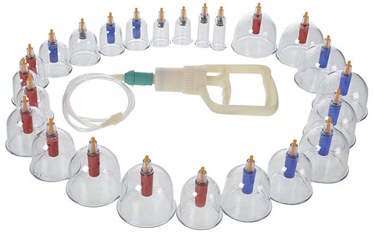 HIJAMA Vacuum Cupping Set for Health Care Portable Body Relaxation Massager & Manual Therapy Cups Traditional Chinese Therapy Cupping Kit 24Pcs