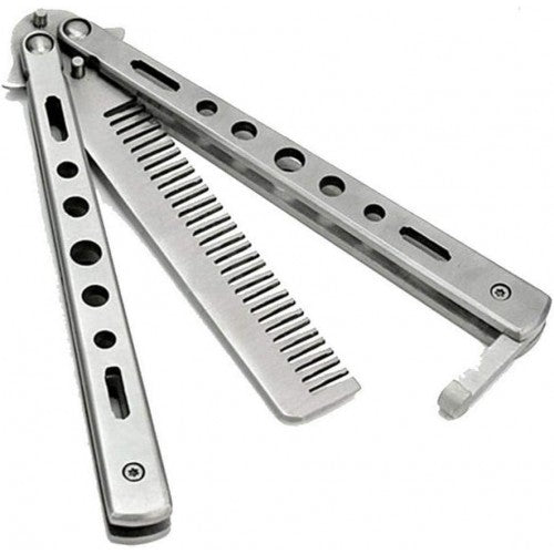 La Perla Tech, Stainless Steel Folding Practice Combs Hair Styling Tools For Sport Outdoor Use