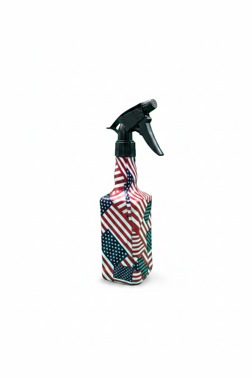 Spray Bottles feature bold flag design