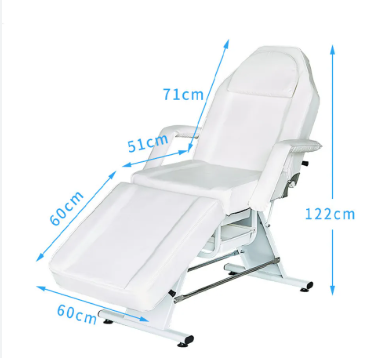La Perla Tech, Facial Bed Adjustable Table Beauty Spa Salon Clinic Chairs-White Color