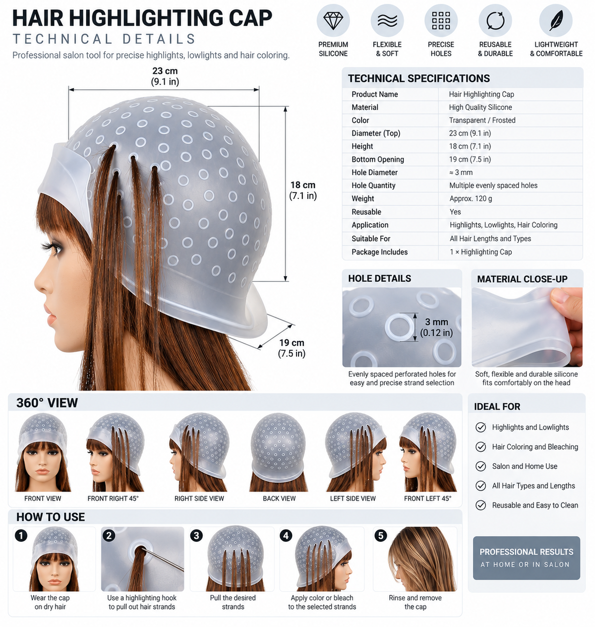 Bleach Cape Professional Hair Coloring & Salon Protection Cape