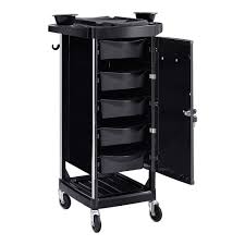Professional Hair Dye Trolley Salon Color Storage Cart with Lock