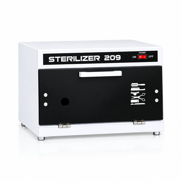 A white and black countertop sterilizer machine labeled 'STERILIZER 209' on the front, shown on a plain white background.