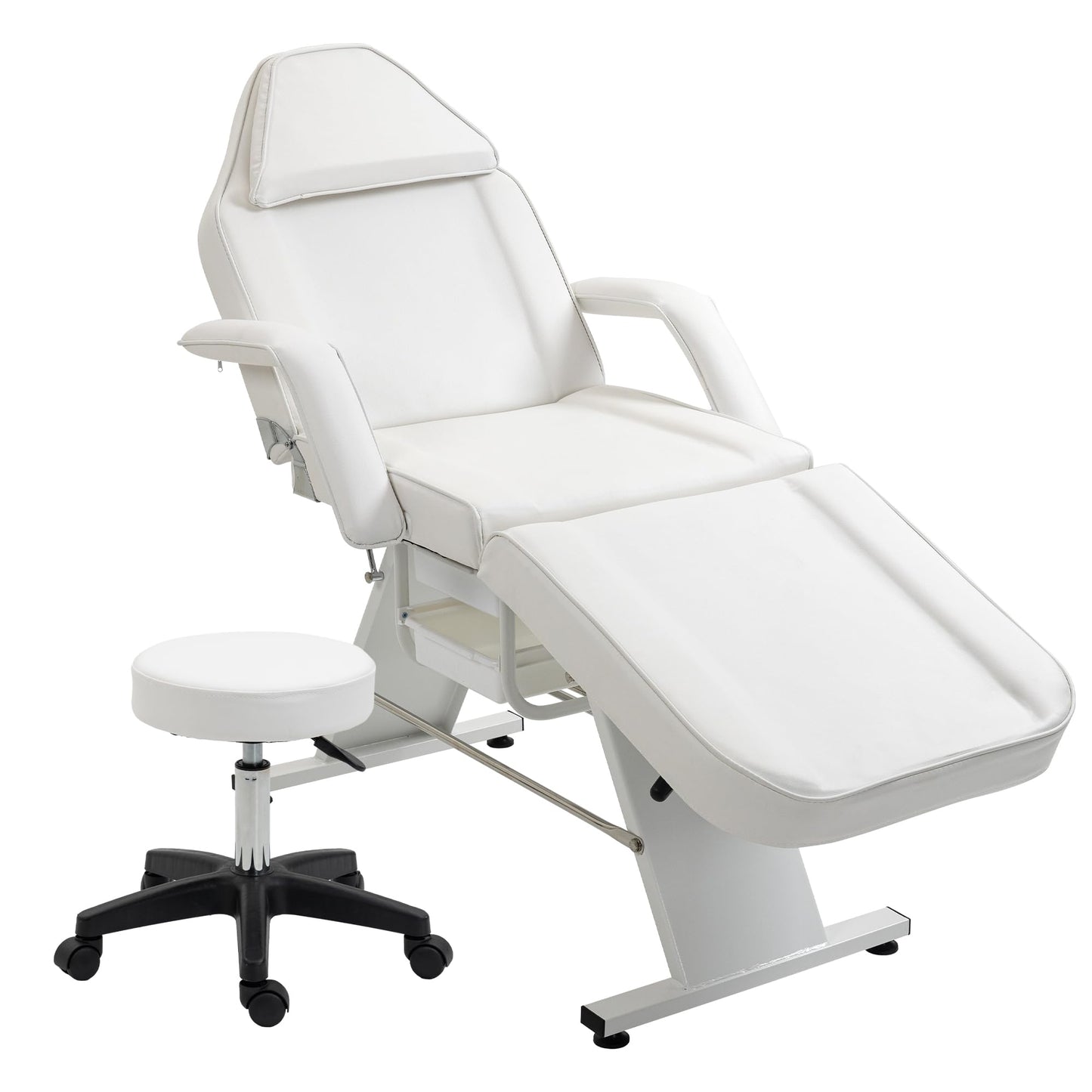 Facial-Massage Salon-Clinic  Chair 3-Section Esthetician Bed with Hydraulic Stool
