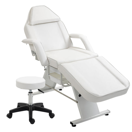 Facial-Massage Salon-Clinic  Chair 3-Section Esthetician Bed with Hydraulic Stool